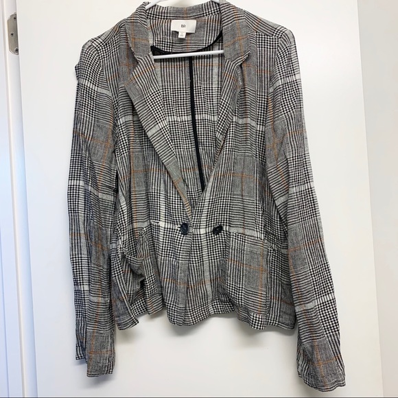 BP Plaid Linen Blend Blazer - Picture 3 of 6